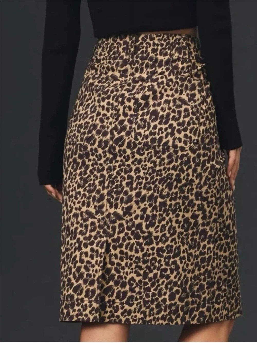 Anthropologie Maeve Leopard Pencil Skirt Size Large